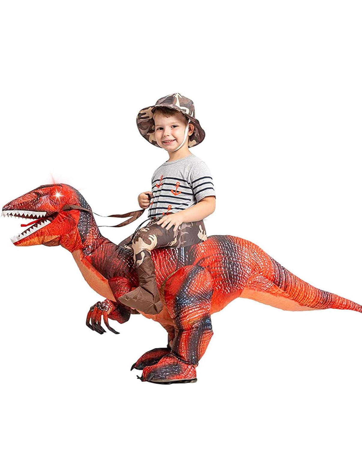 Animal Cartoon Riding T-Rex Inflatable Costume