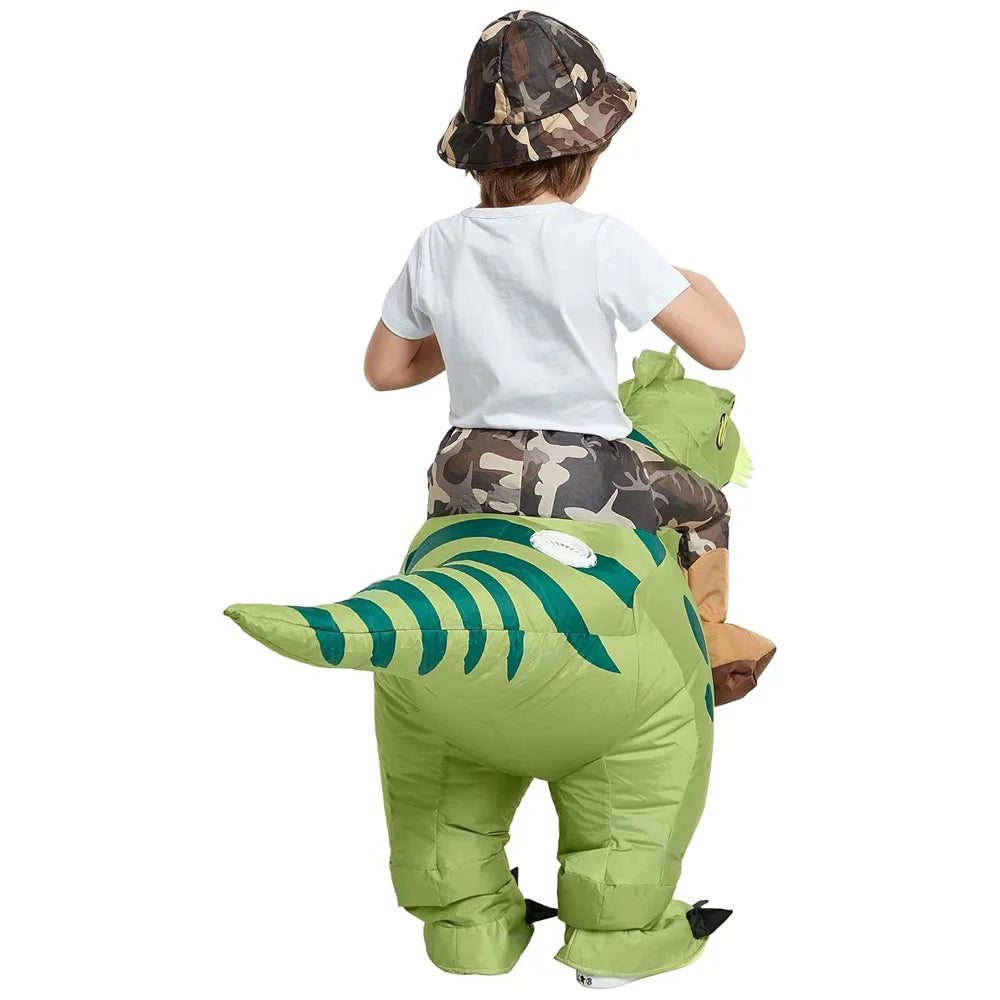 Animal Cartoon Riding T-Rex Inflatable Costume